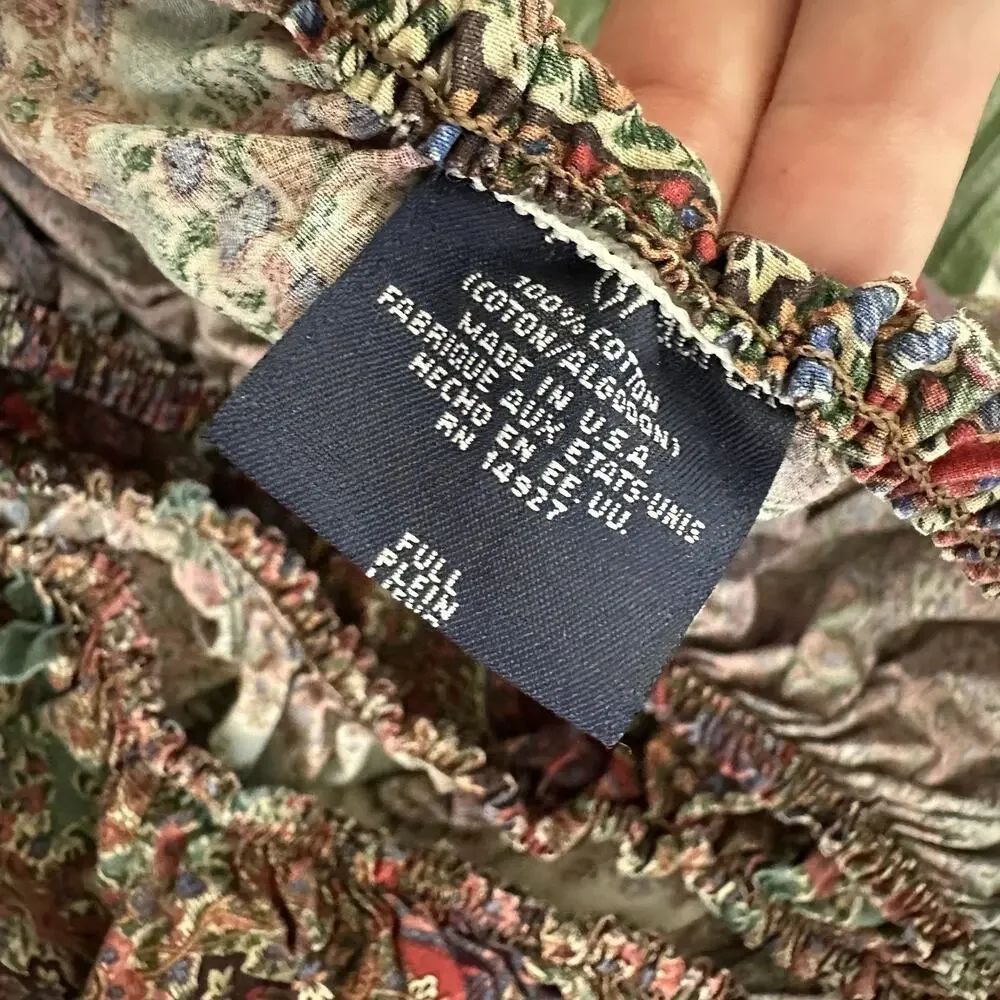Ralph Lauren Emerson Paisley Print Fitted Bed Sheet Full Size Brown Pink Vintage
